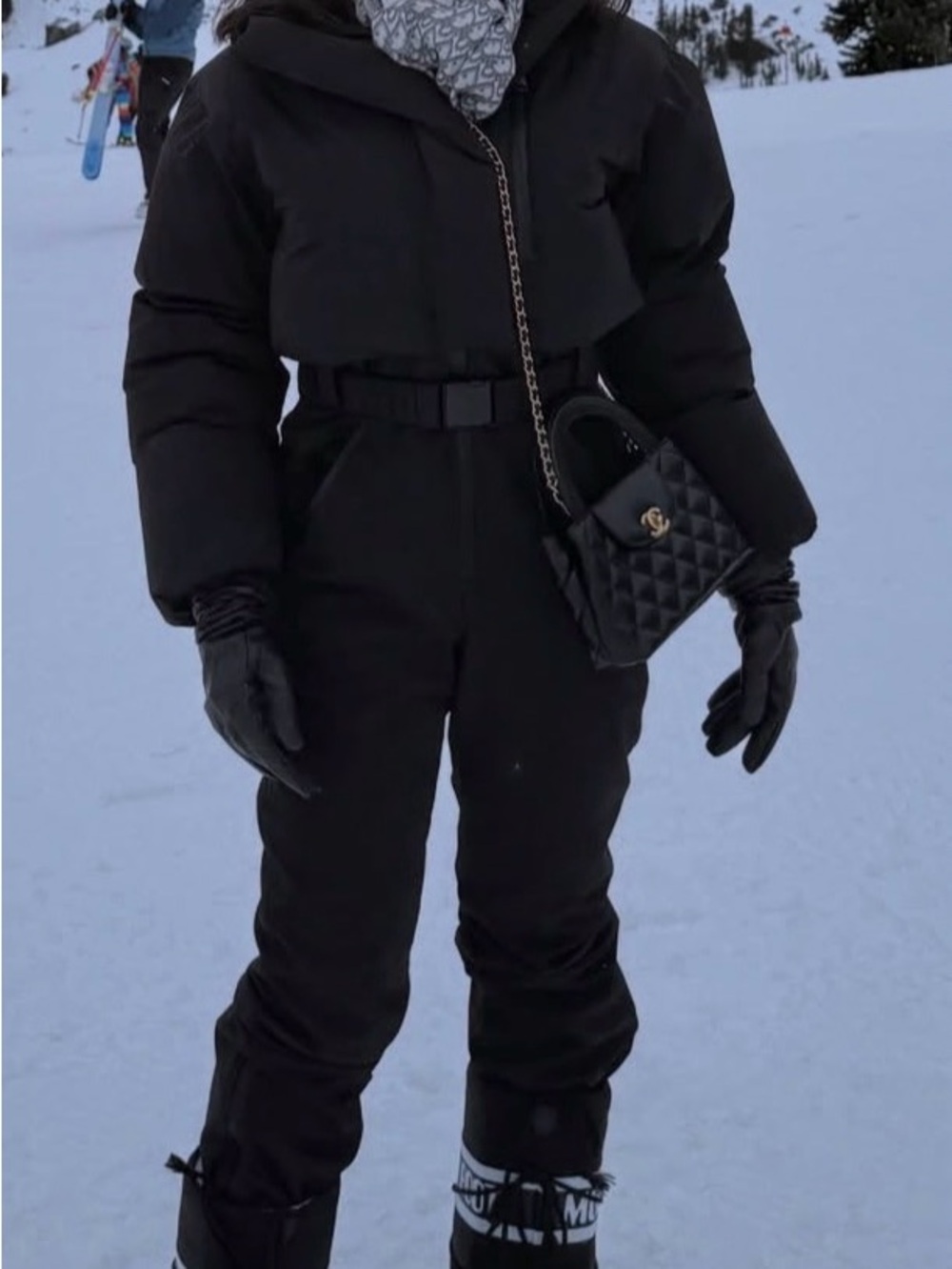 Black Women's Ski Jumpsuit  - Sleek Winter Style